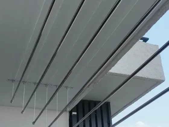 Ceiling cloth hanger fitted on an apartment balcony in Chennai