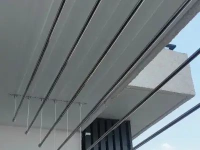 Ceiling cloth hanger fitted on an apartment balcony in Chennai