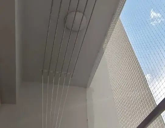 Neatly installed ceiling cloth hanger (close-up view)