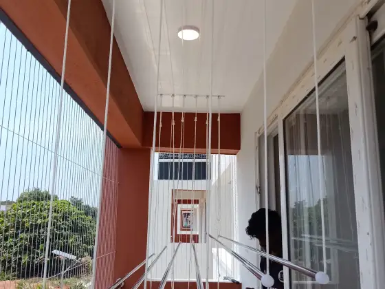 Neatly installed ceiling cloth hanger in T Nagar, Chennai (wider view)