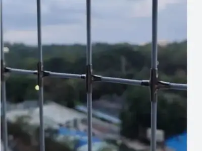 Balcony protected with an invisible grill in Chennai