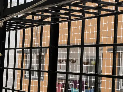 Clear safety net protecting an open balcony in Chennai