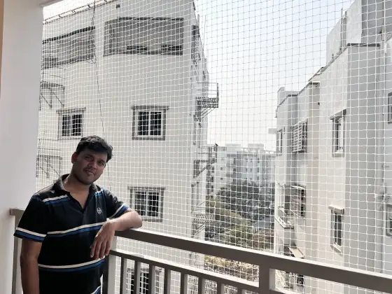 Balcony safety net installed by Avian Safety Nets (site photo)