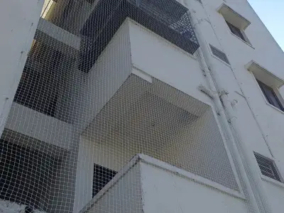 Duct area protected with a fine mesh net (close-up view)
