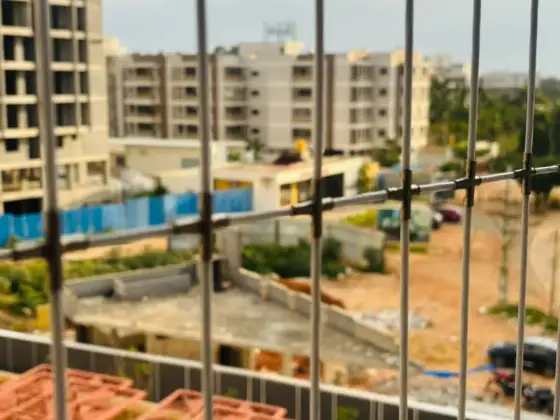 Vertical cable grill with even spacing in Iyyappanthangal, Chennai (close-up view)