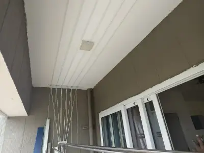 Neatly installed wall cloth hanger in Chennai (wider view)